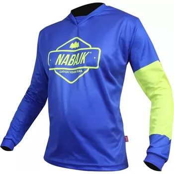 cyklistický dres Dres - NABAJK Deshtny LS 2024 - Dark Blue / Yellow XXL