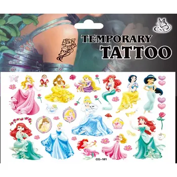 Odstranitelné tetování Dětské dočasné tetování - DISNEY PRINCEZNY 6 (Značka: TAKARA TOMY)