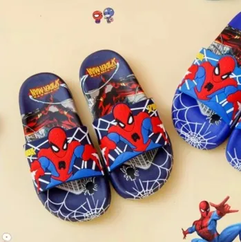 Dětská sálová obuv Spiderman Chlapecké pantofle s 3D obrázkem Spidermana Barva: tmavě modrá, Velikost EUR: 30 (stélka: 17,5 cm)