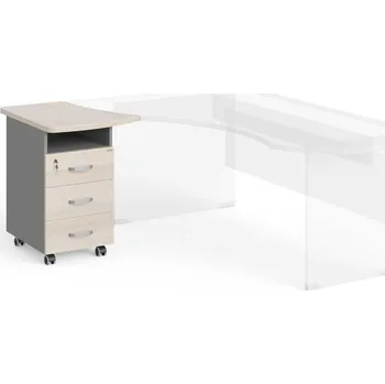 Zásuvkový kontejner Kontejner Manager 57,4 x 67,3 cm, levý, akát světlý / šedá