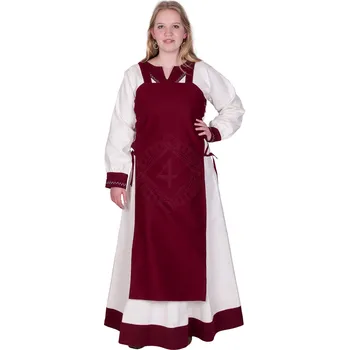 Karnevalový kostým Battle Merchant Vikinské šaty na ramínka Tinna, vínově červené