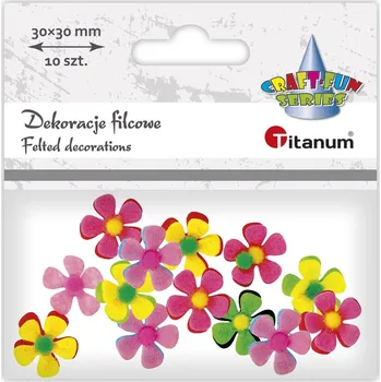 Plstěné 3D květiny, mix barev, 30 mm, 10 ks/bal.