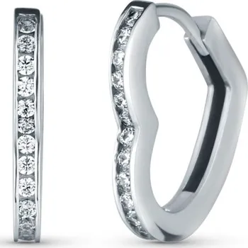 Náušnice Luxur, Romantické náušnice Calista ve tvaru srdce, bílé zlato, 585-14-3-2468.1B00.0.00.001.61