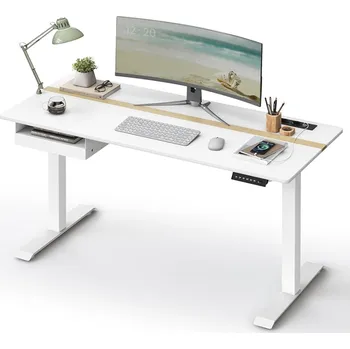 Psací stůl Paradox Elektricky výškově nastavitelný stůl APOLONIA 1400 x 600 / Bílý