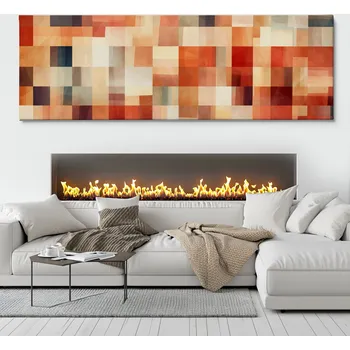 Obraz Obraz na plátně - Čtvercové obstrukce FeelHappy.cz Velikost obrazu (šířka x výška): 120 x 40 cm