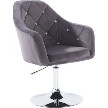 LuxuryForm DESIGN Kosmetické křeslo ROMA VELUR na stříbrném talíři - tmavě šedé