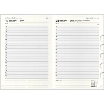 Náplň do diáře Baloušek Tisk Ctirad s výsekem denní A5 2025 náplň
