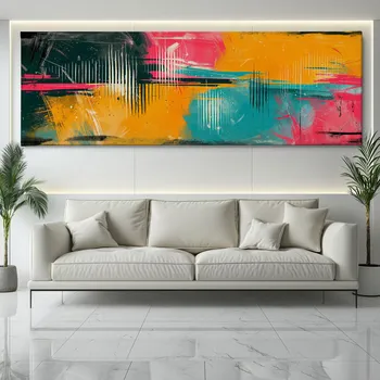 Obraz Obraz na plátně - Exploze barev FeelHappy.cz Velikost obrazu (šířka x výška): 60 x 20 cm