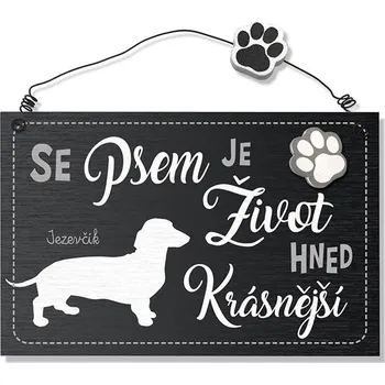 Domovní cedule Nekupto Dekorace cedule se psem - Jezevčík