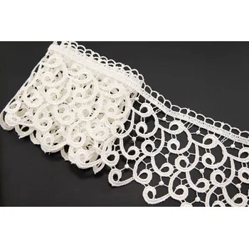 Vzdušná krajka - smetanová - šířka 7,2 cm