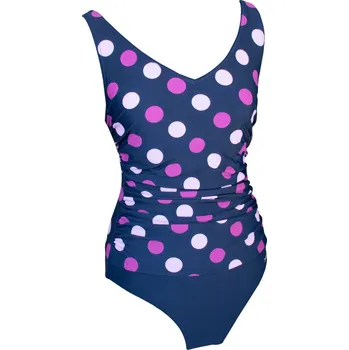 Dámské plavky Avendro Jednodílné plavky s kosticemi modrá s potiskem 36