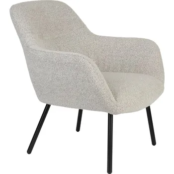 Křeslo White Label Béžové bouclé lounge křeslo WLL DUDE