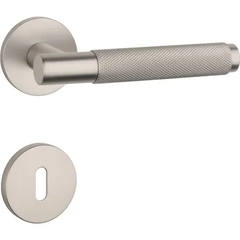 Dveřní kování AT - MOLINIA - R 7S rozety BB, klika/klika NP - Nikl perla