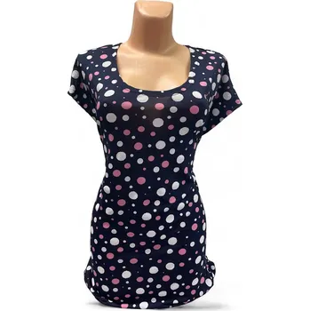 Dámská tunika Halenka s puntiky PUTOKA, Barva Modrá, Velikost XXL 48, Materiál 98% Polyester 2% Lycra