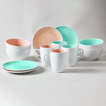 Talíř 3Pagen Servis růžová + zelená Basilico růžová+zelená