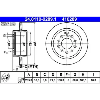 Brzdový kotouč Brzdový kotouč ATE 24.0110-0289.1