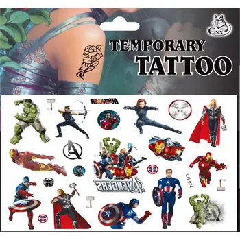 Odstranitelné tetování Dětské dočasné tetování - THE AVENGERS 3 (Značka: TAKARA TOMY)