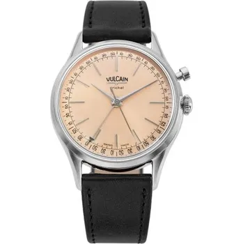 Hodinky Vulcain Cricket President 39 mm - Pale Salmon - Black Plain + 5 let záruka a dárek ZDARMA