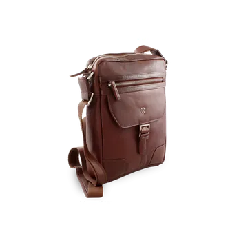 Kabelka Arwel Hnědý pánský kožený zipový crossbag 215-1792-40