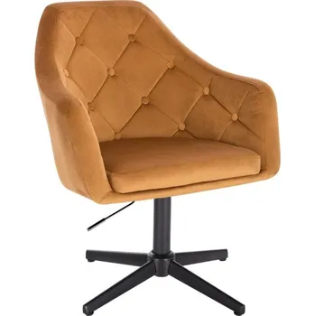 LuxuryForm DESIGN Křeslo ANDORA VELUR na černém kříži - medové