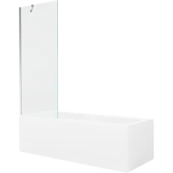Vana Mexen Cubik obdélníková vana 160 x 70 cm s obkladem a 1-křídlovou zástěnou 70 cm, transparentní, chrom - 550316070X9507000001 Vany se zástěnou