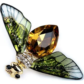 Náramek Luxusní dámská brož 360730 zelená, VELIKOST UNI