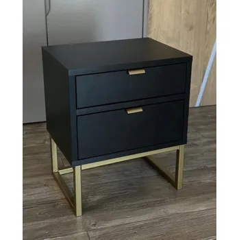 Noční stolek Noční stolek DUO - černá/zlatá