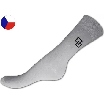 Pánské ponožky Bavlněné ponožky s lycrou 43/45 Hladké světle šedé s kostkami