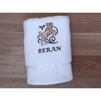 Osuška Luxusní osuška se znamením BERAN 450g bílá/hnědá