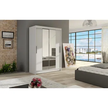 Ložnice Velká šatní skříň MIAMI II bílá šířka 120 cm