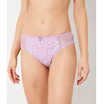 Blancheporte Sada 4 kalhotek midi s potiskem Tropea, z pružné bavlny a krajky korálová+lila 50/52
