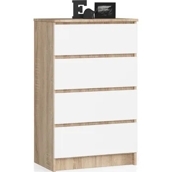 Šatní skříň Komoda K60 4SZ sonoma/bílá