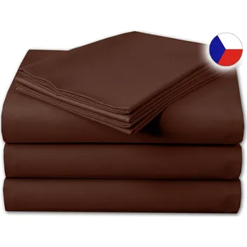Prostěradlo Klasické prostěradlo bavlna na jednolůžko tmavě hnědé 140x240