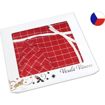 Kuchyňská zástěra Vánoční dárkové balení Červená/bílá zástěra + chňapka + utěrka