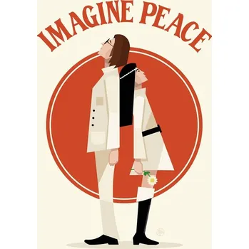Plakát Plakát, Obraz - Imagine Peace Minimalist, Retrodrome