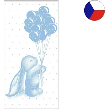 Dětská froté osuška NORA 70x140 Veselý zajíček modrý 450g