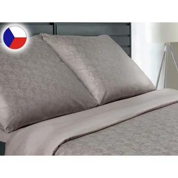 Povlečení Damaškové povlečení EXCELLENT 70x90, 140x220 ORNELLA Amélia kvítí elegant hnědé