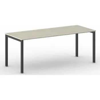 Konferenční stolek Jednací kancelářský stůl PRIMO SQUARE, 200x80 cm, černá podnož, dub přírodní