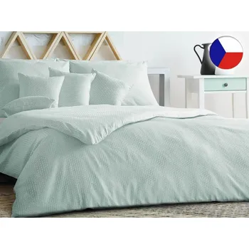 Povlečení Damaškové povlečení EXCELLENT 2x 70x90, 220x200 ORNELLA Pyramidky mint