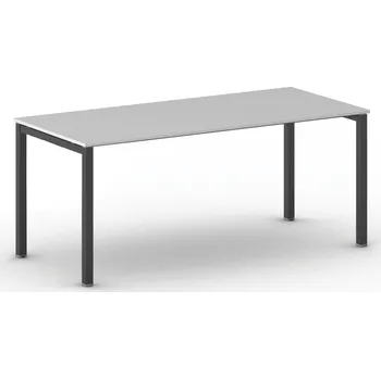 Konferenční stolek Jednací kancelářský stůl PRIMO SQUARE, 180x80 cm, černá podnož, šedá