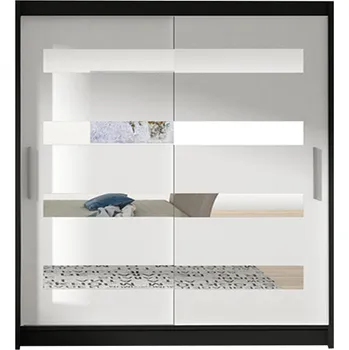 Šatní skříň Velká šatní skříň WESTA XIII - Černá/bílá