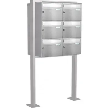 Poštovní schránka Sestava schránek B-21 volně stojící v rámu Nerez / šedá