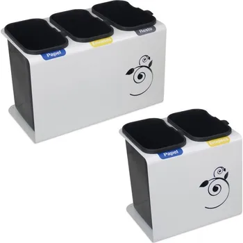 Odpadkový koš Odpadkový koš na tříděný odpad LUNA bez víka - 3 x 15 l