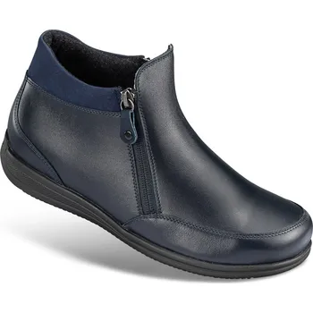 Dámská zdravotní obuv Dámská kotníková obuv s postranním zipem, hladká useň, tmavě modrá: 39