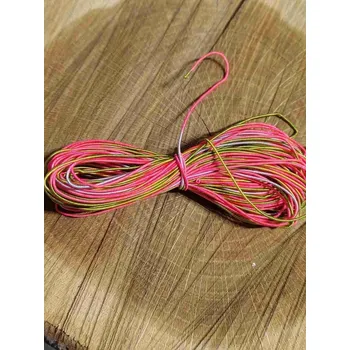 Šňůrka Ø0,8 mm duhová růžová korálová žlutá