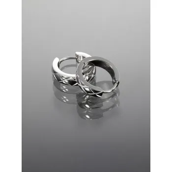 Náušnice Prosperk Náušnice ocelové kroužky s rytím S4476