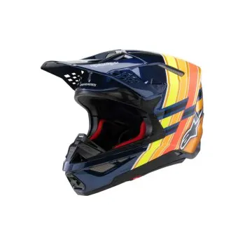 Helma na motorku Mx Helma Alpinestars Supertech M10 TLD Edition Helmet Dark Blue/Orange/Yellow Fluo/Red Glossy 2025, Velikost L (59-60cm)