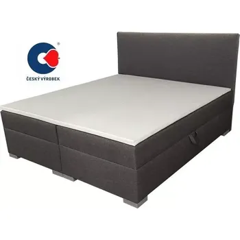 Postel Boxspring sendvičová manželská postel, 200x180, šedá (č.145/čelo zina)