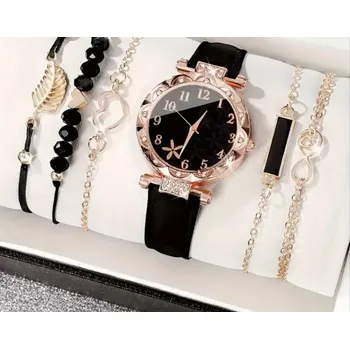 Hodinky Luxusní dárková sada hodinek s květinou a 5 náramky (Dámské hodinky )