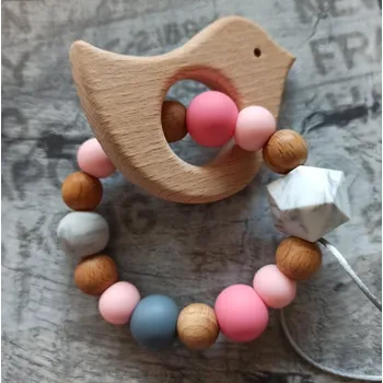 Argia beads Přírodní kousátko ptáček S2124